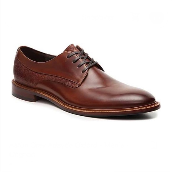 New Men’s Aston Grey Adayde Oxford Cognac Shoes - Picture 1 of 9